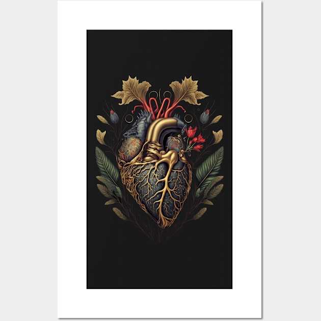 anatomical floral heart Wall Art by DrSoed